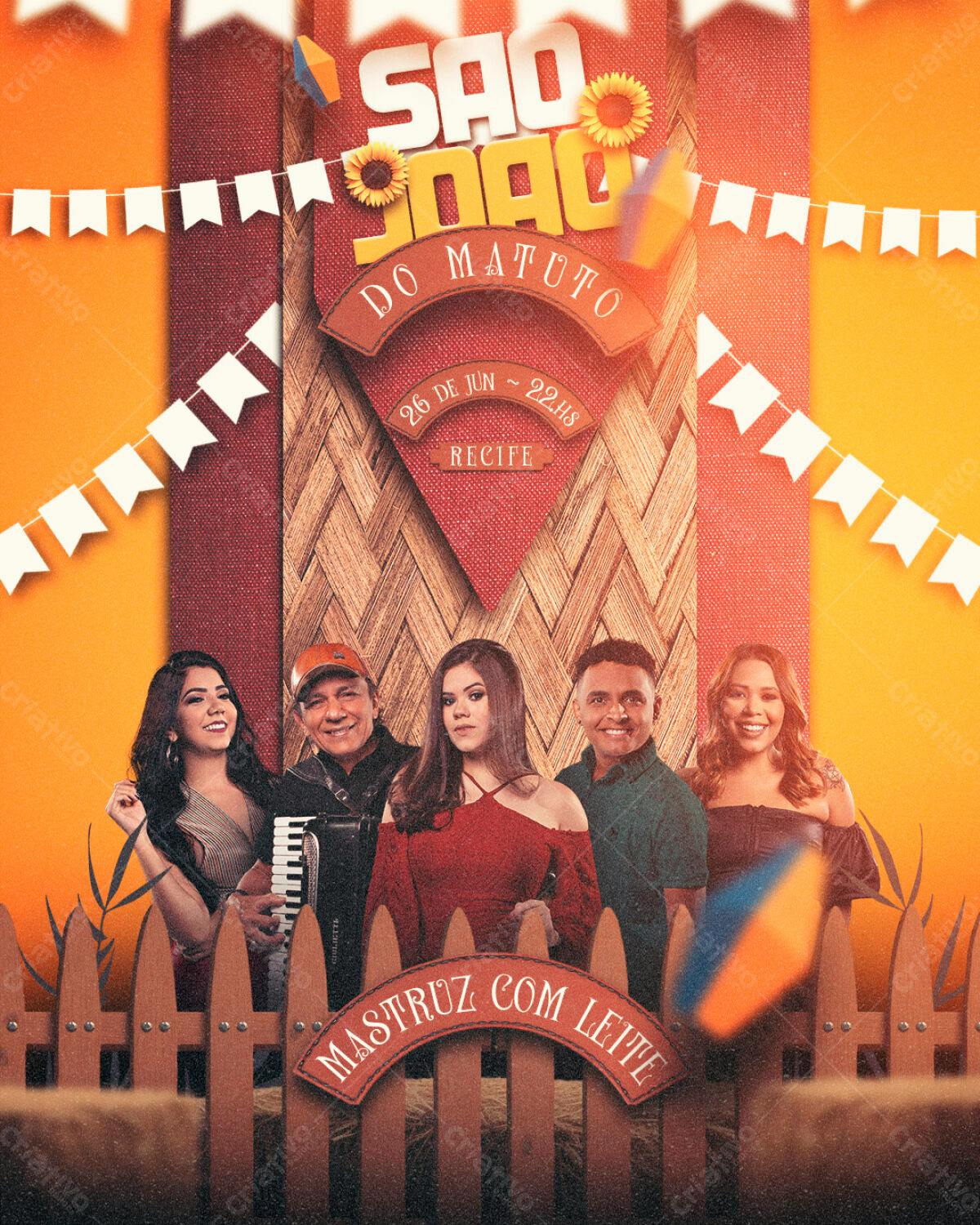 Flyer São João do Matuto PSD Editável