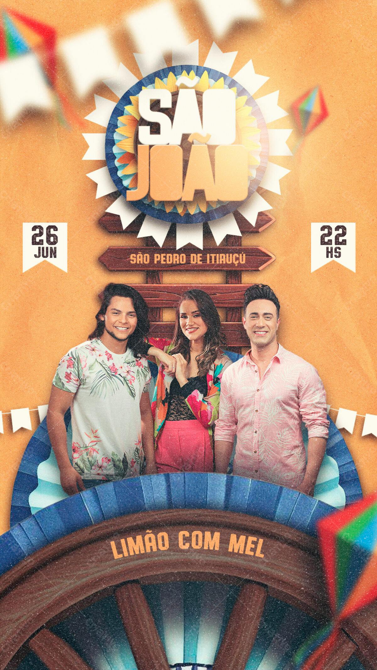Flyer Festa Junina Limão com Mel PSD Editável