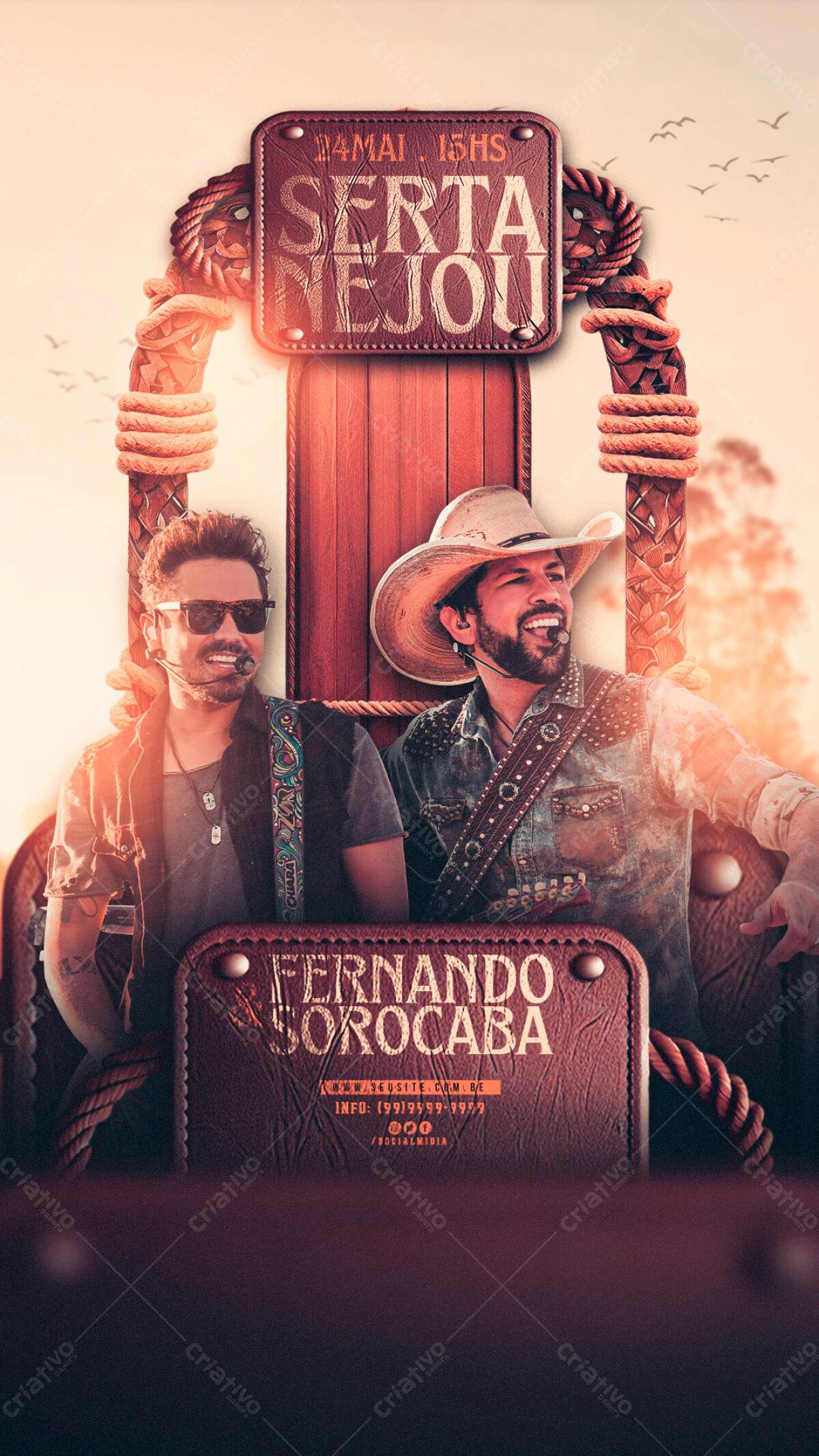 Flyer Show Sertanejo Fernando & Sorocaba PSD Editável
