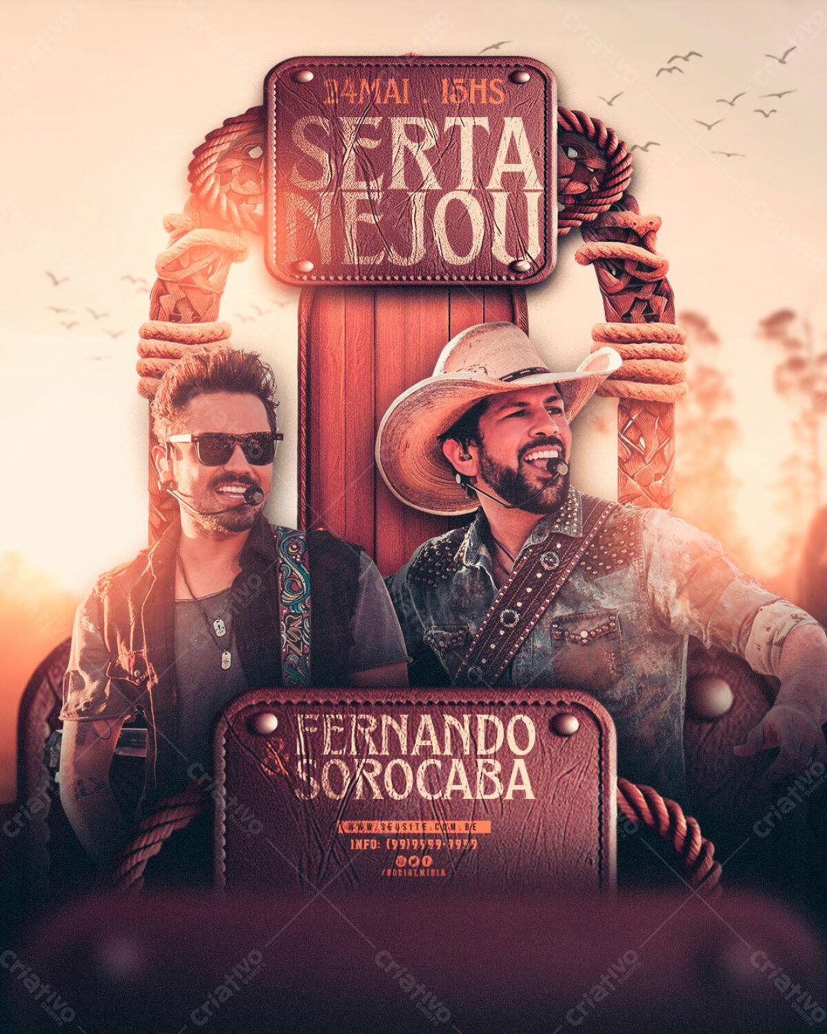 Flyer Show Sertanejo Fernando e Sorocaba PSD Editável
