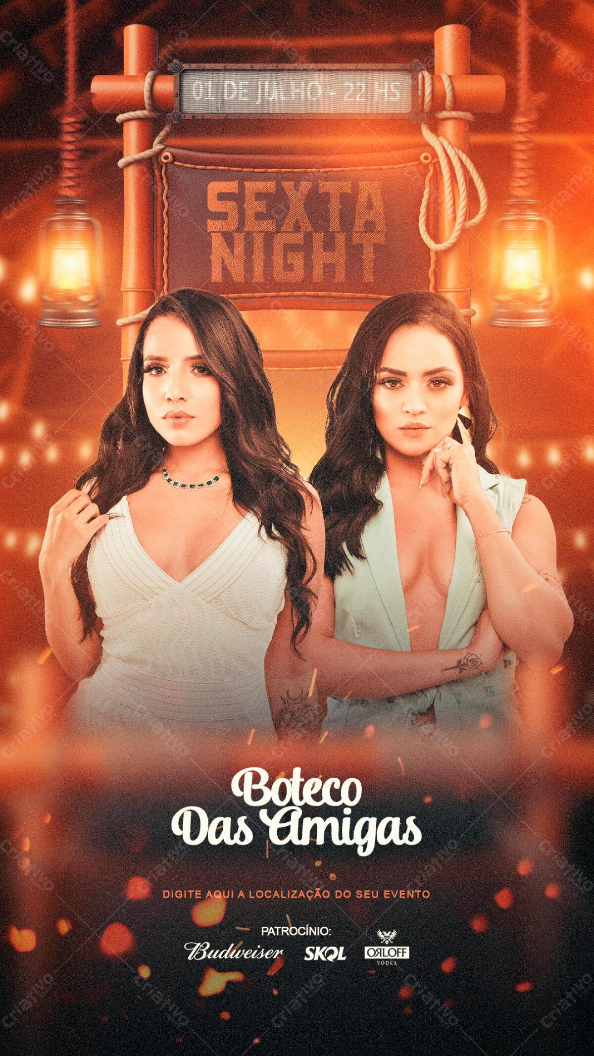 Flyer Festa Boteco das Amigas PSD Editável