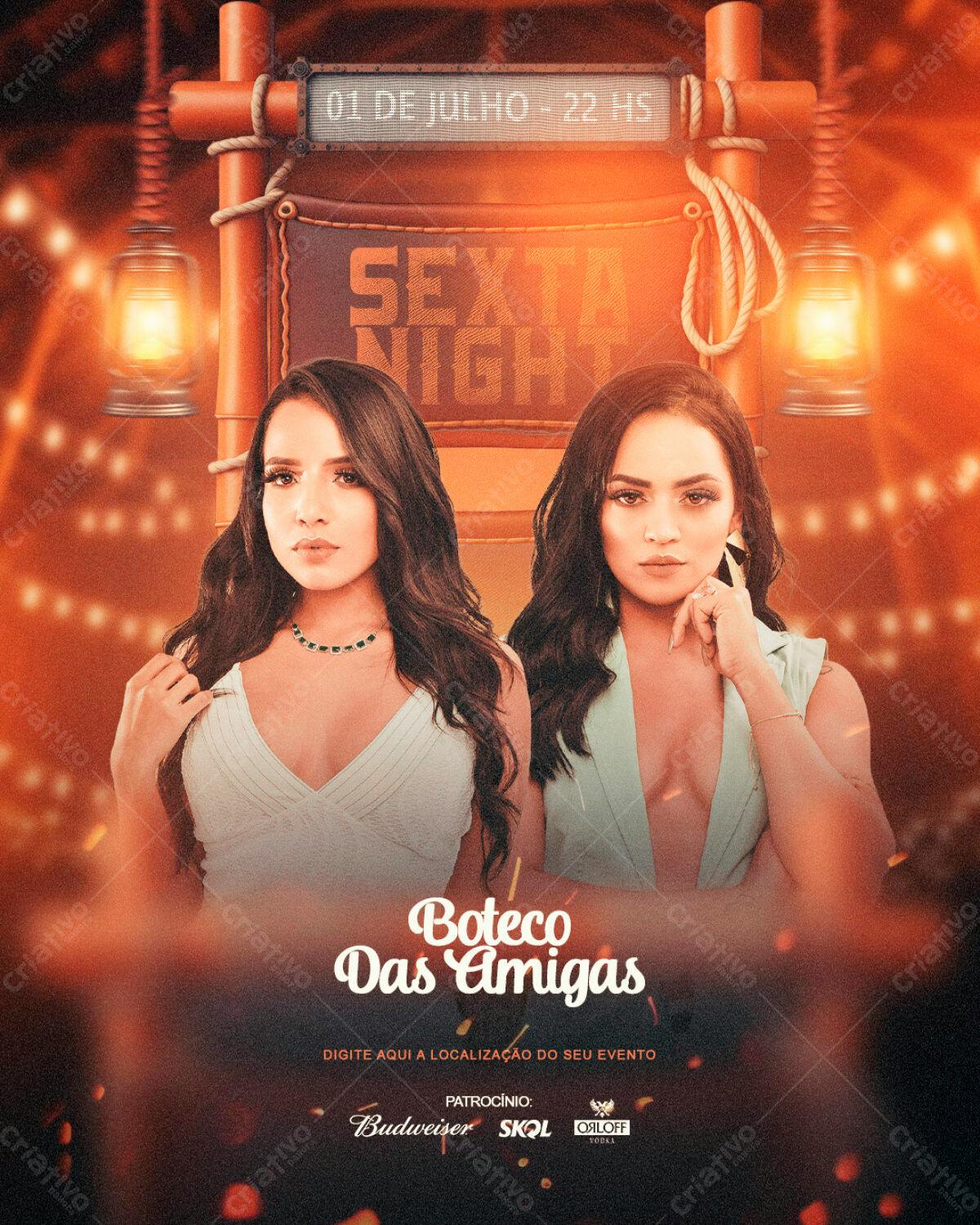 Flyer Festa Boteco das Amigas PSD Editável