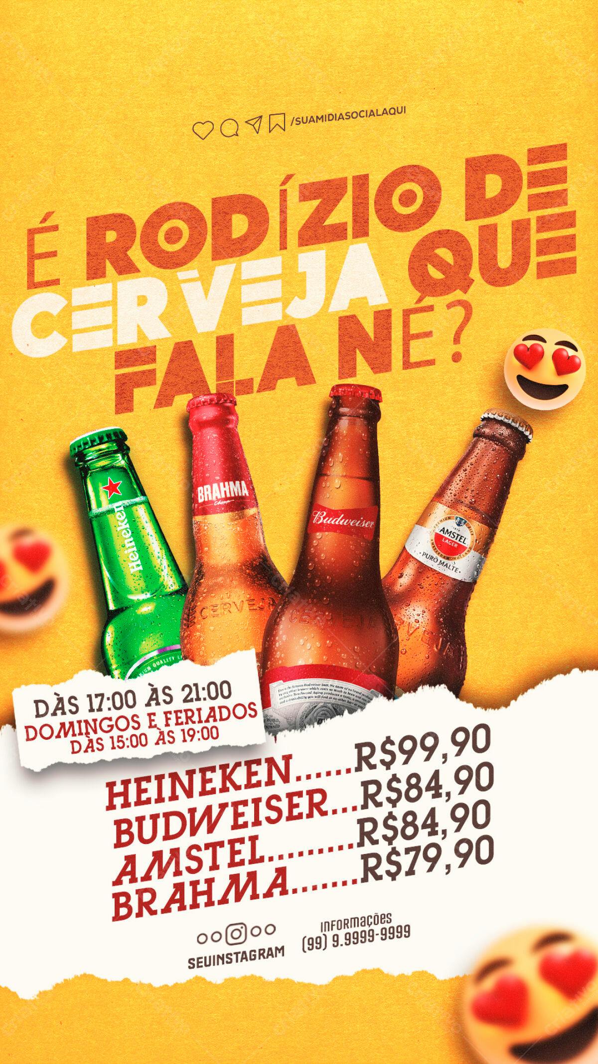 Flyer Rodízio de Cerveja PSD Editável