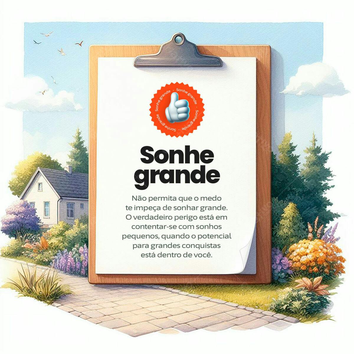 Flyer Motivacional Sonhe Grande PSD Editável