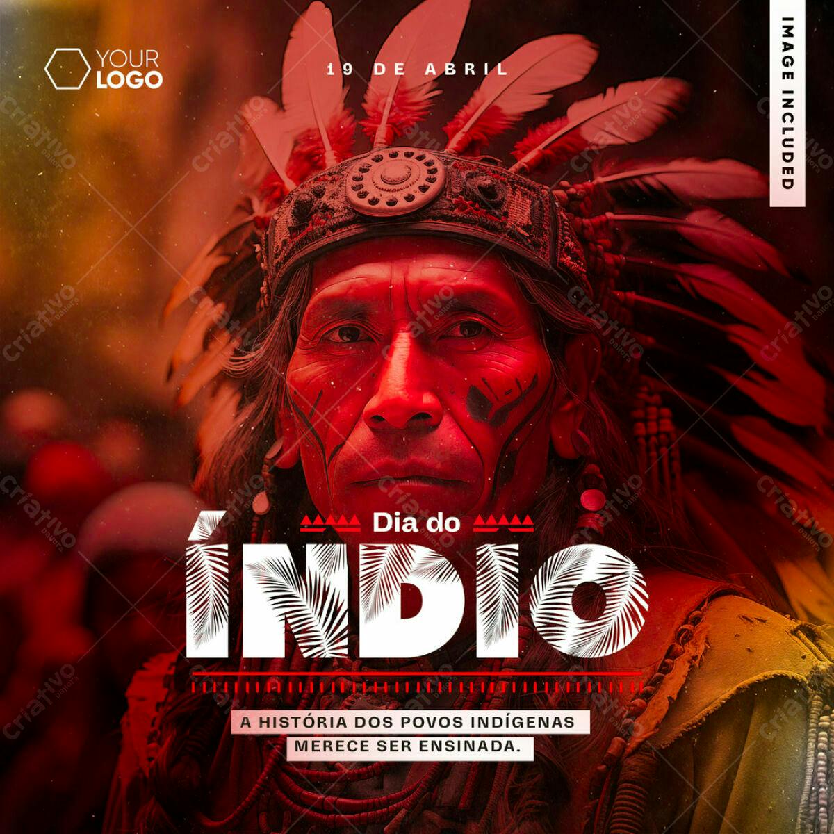 Flyer Dia do Índio PSD Editável