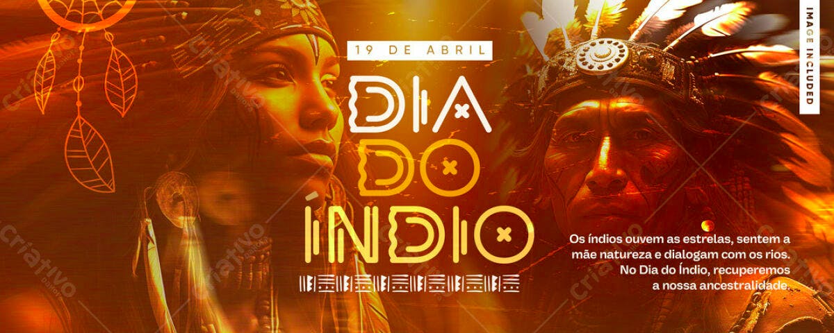 Banner Dia do Índio PSD Editável