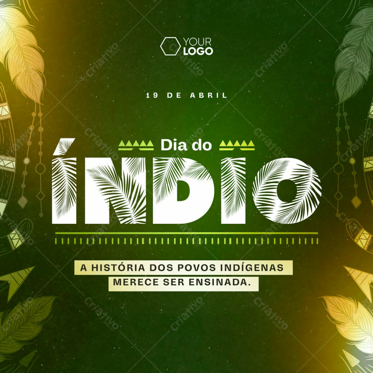Flyer Dia do Índio PSD Editável