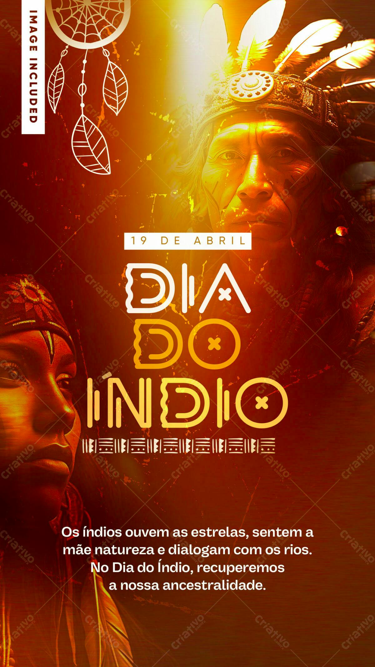 Flyer Dia do Índio PSD Editável