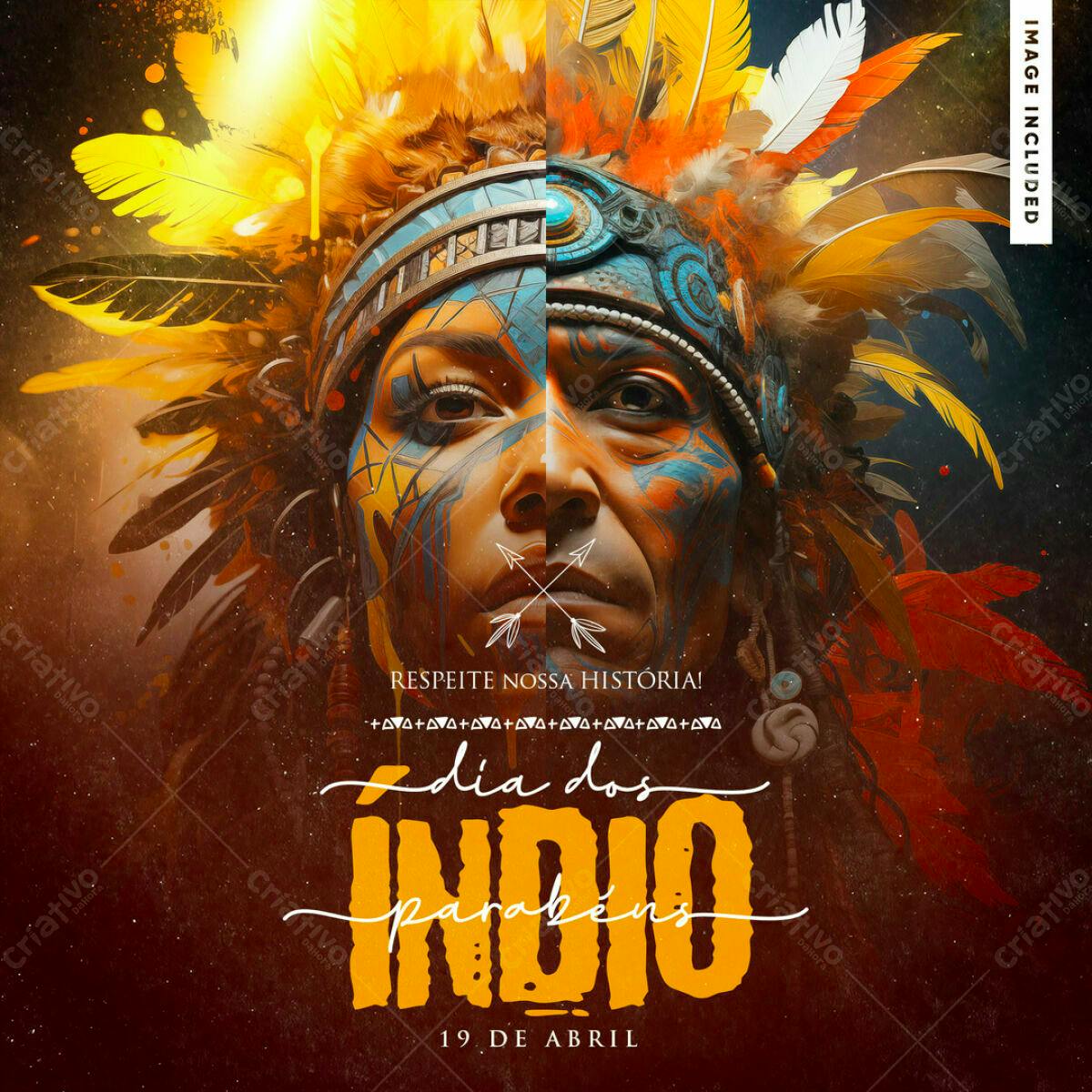 Flyer Dia do Índio PSD Editável