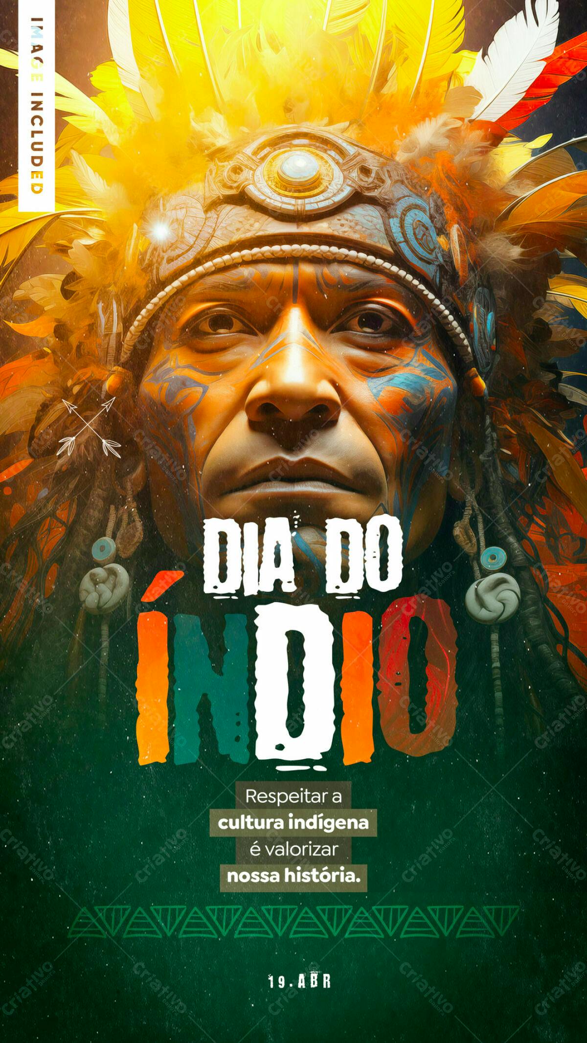 Flyer Dia do Índio PSD Editável