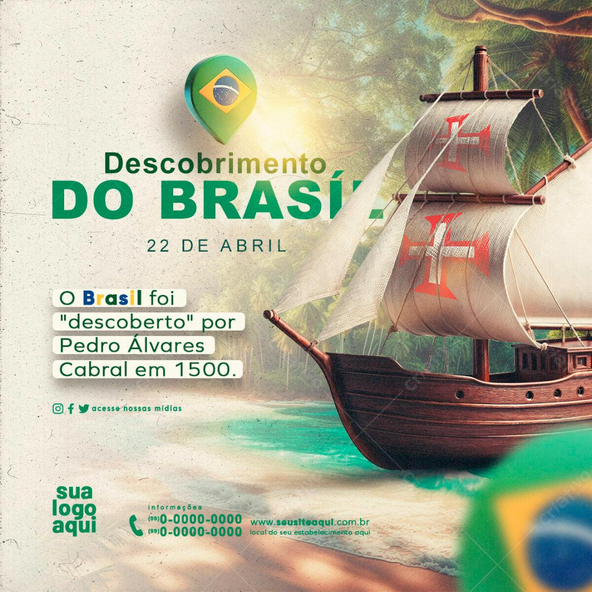 Flyer Dia do Descobrimento do Brasil PSD Editável