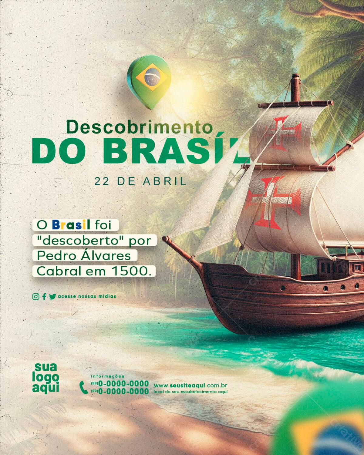 Flyer Descobrimento do Brasil PSD Editável