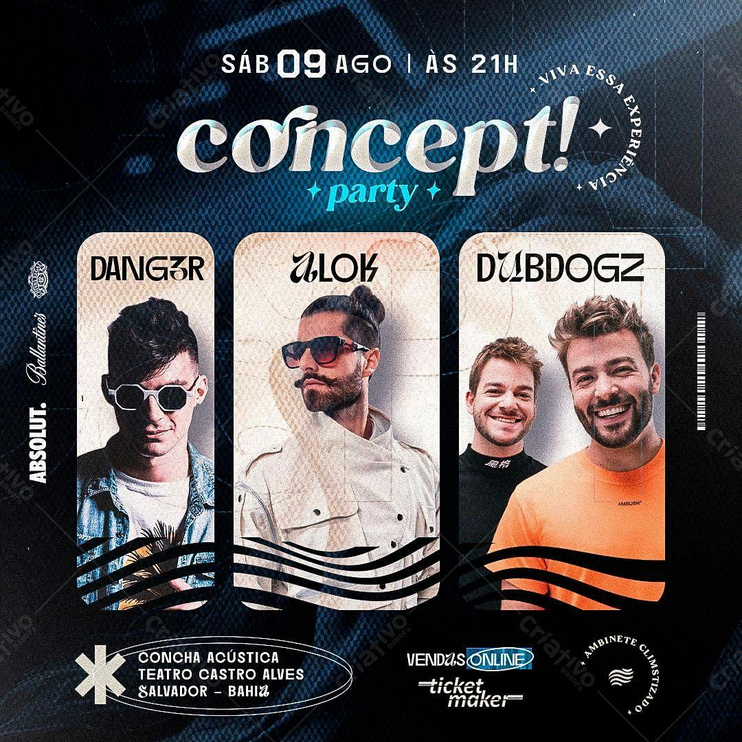 Flyer Festa Concept Party PSD Editável