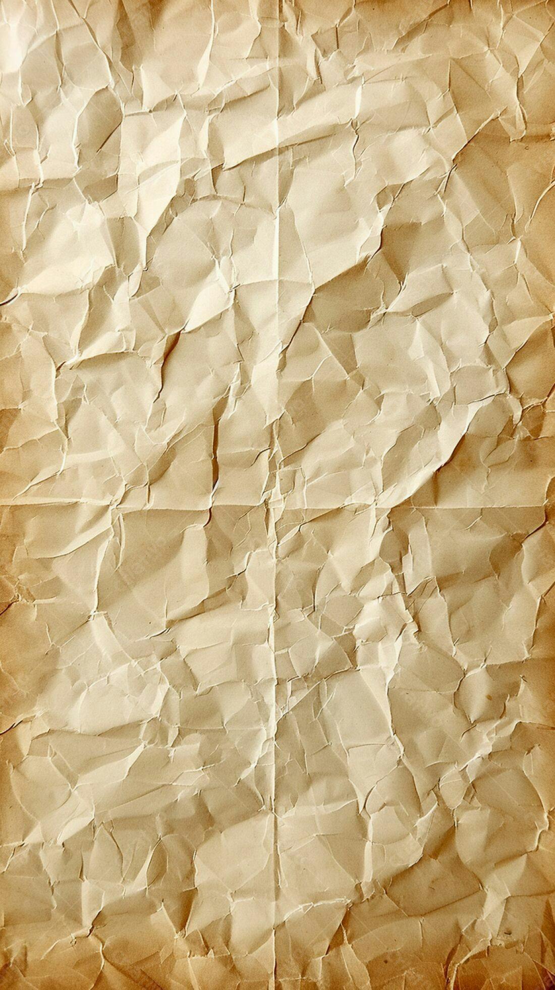 Papel amassado textura vintage bege
