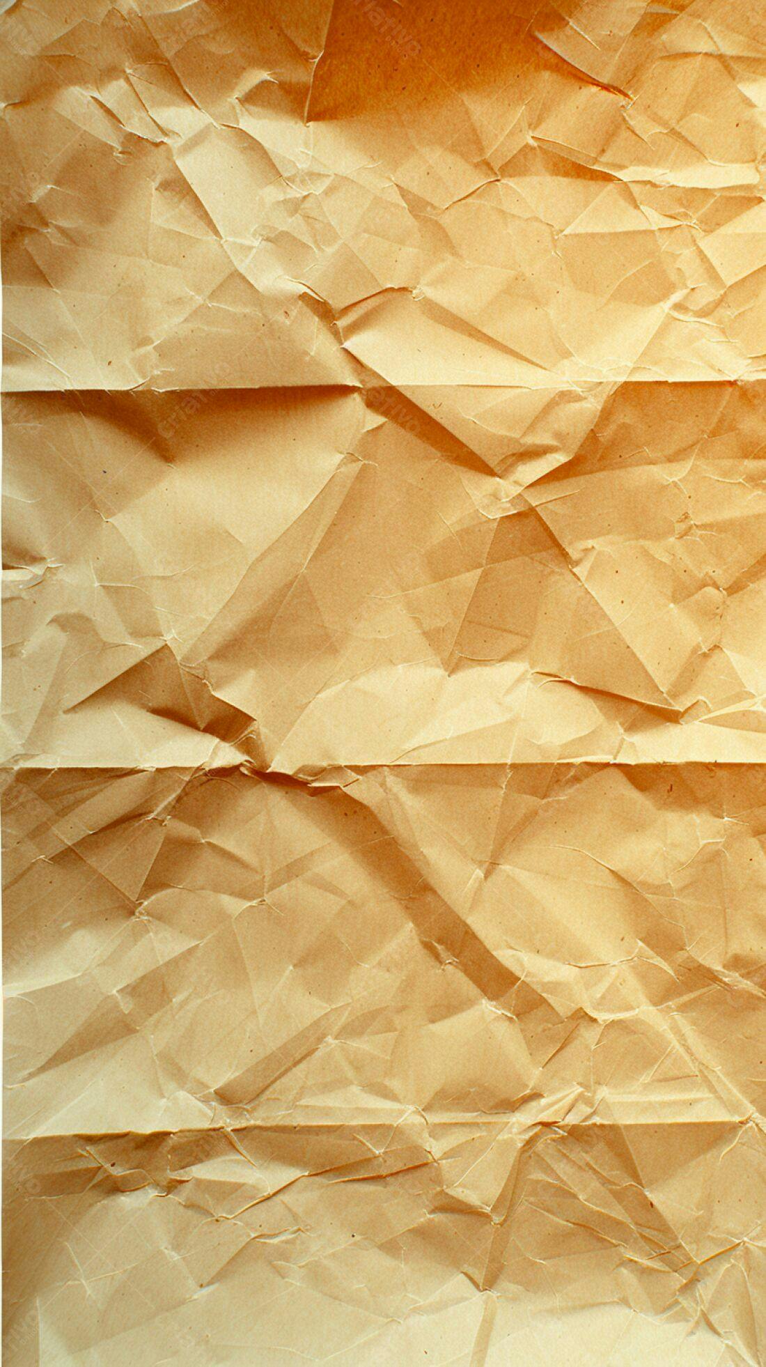 Papel Amarelado Amarrotado Textura Vintage