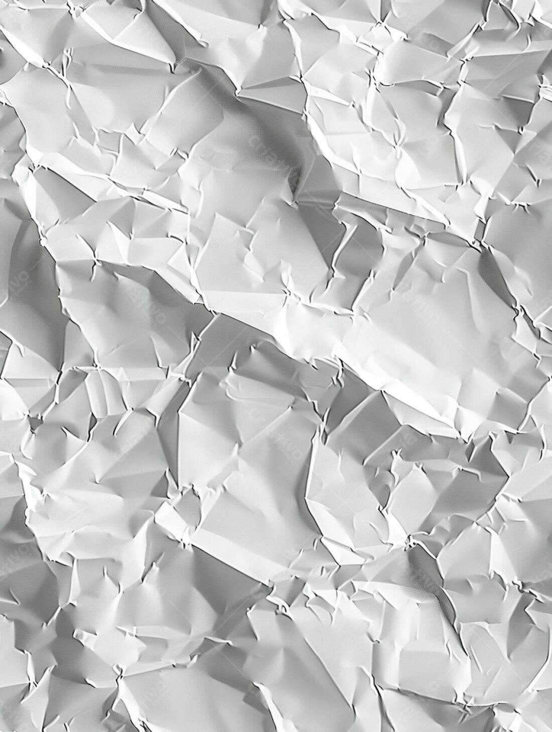 Papel amassado textura branco
