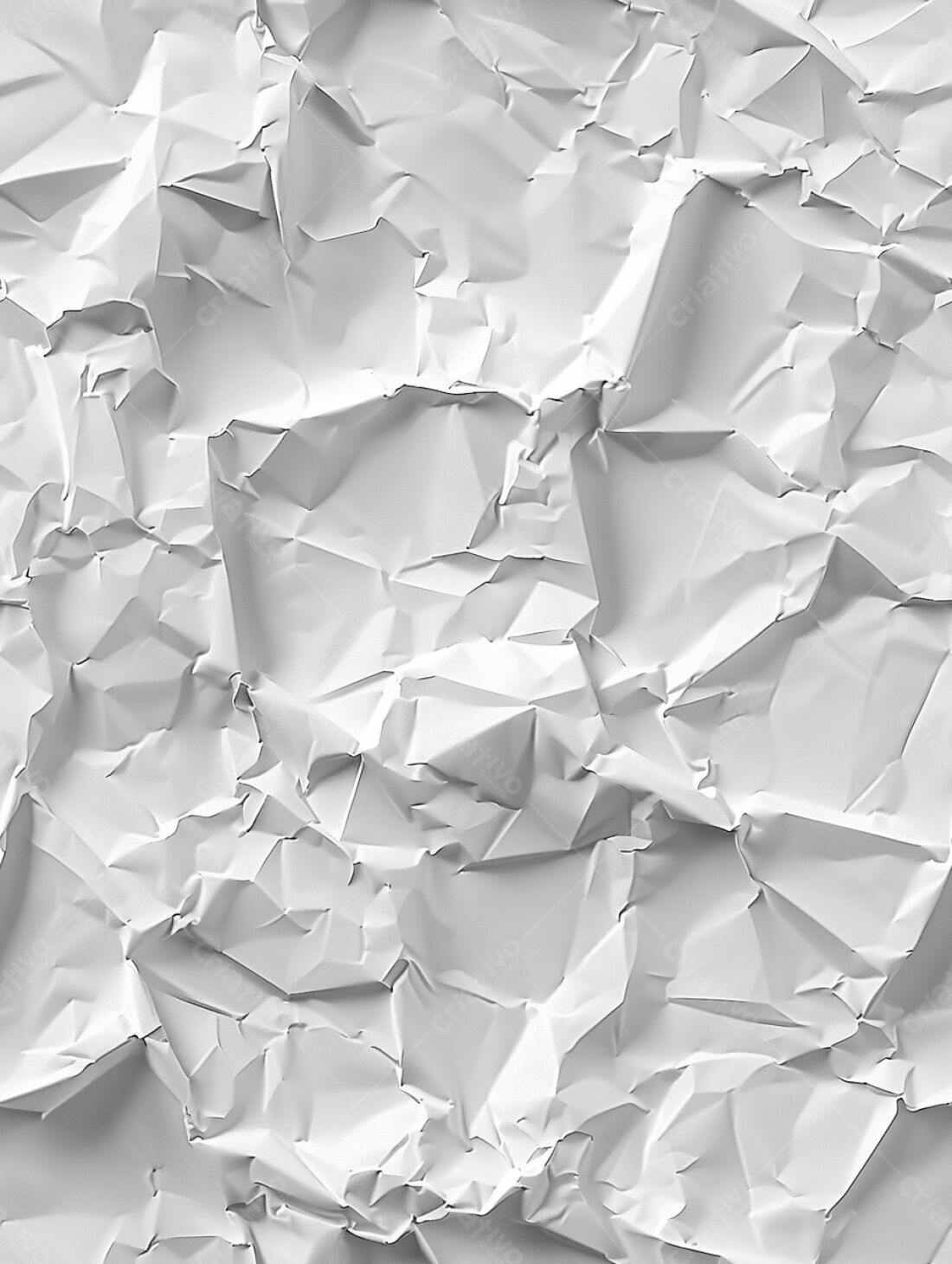 Papel amassado textura branco