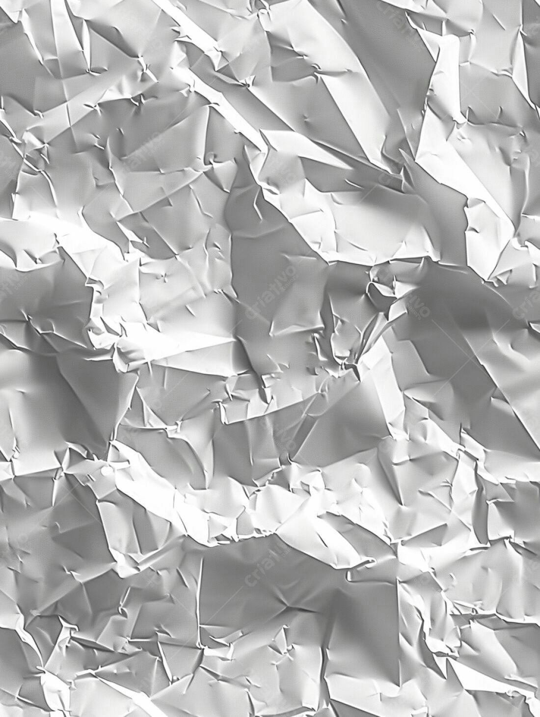 Papel amassado textura fundo branco