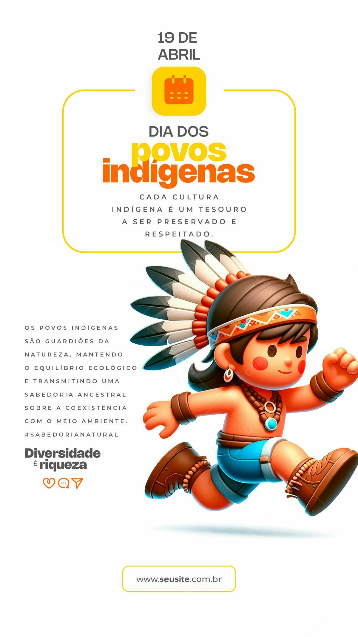 Flyer Dia dos Povos Indígenas PSD Editável
