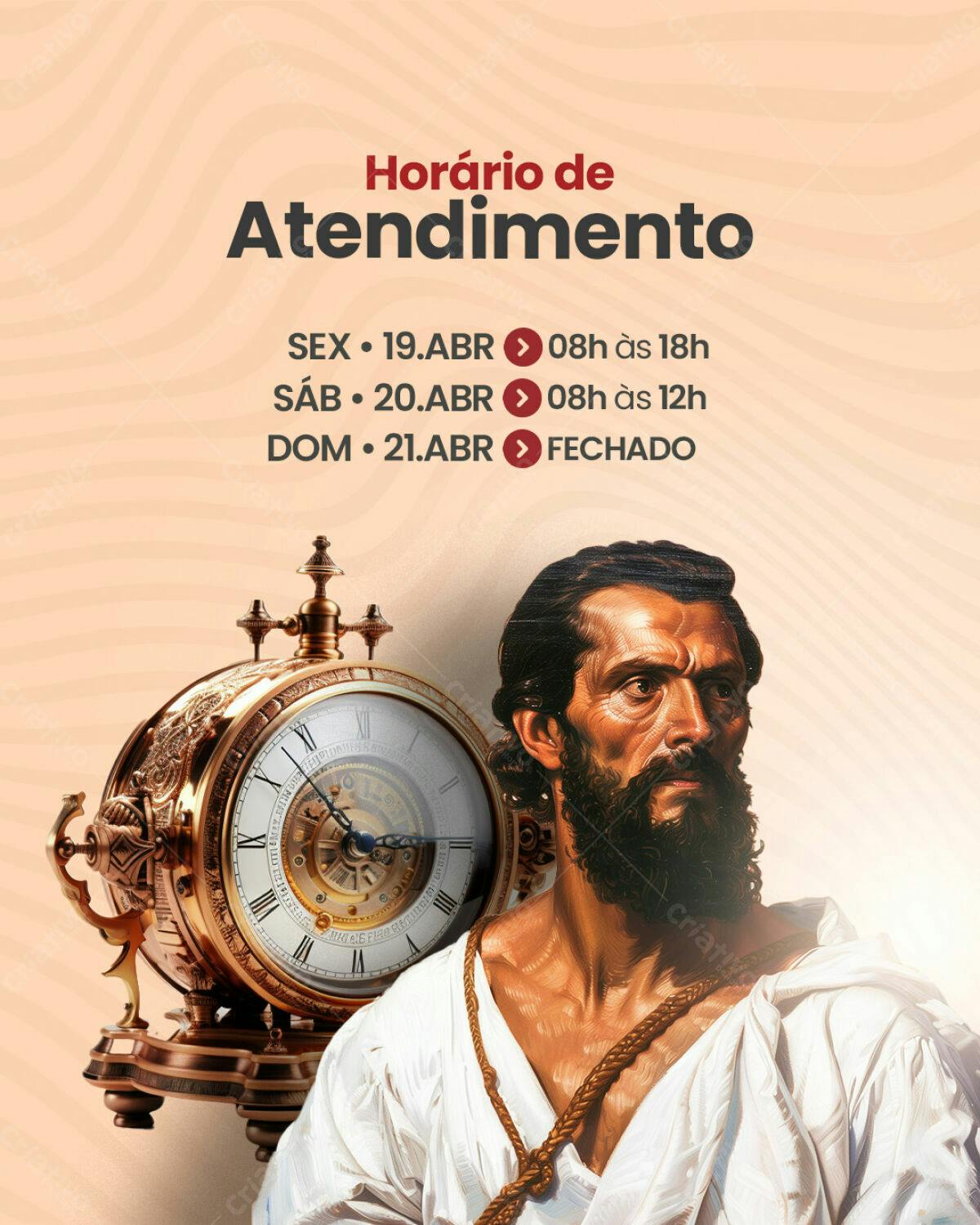 Flyer Horário de Atendimento PSD Editável