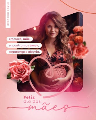 Social media template feed special happy mother's day flowers