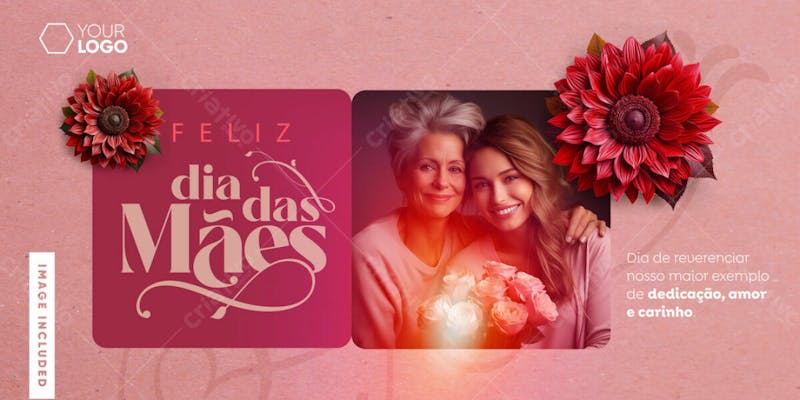Social media template banner happy mother's day