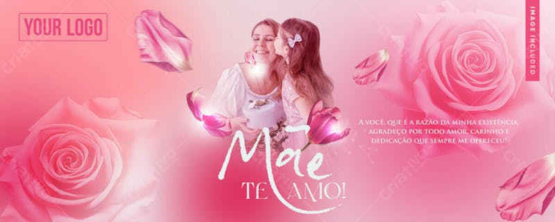 Social media template banner happy mother's day mom i love you