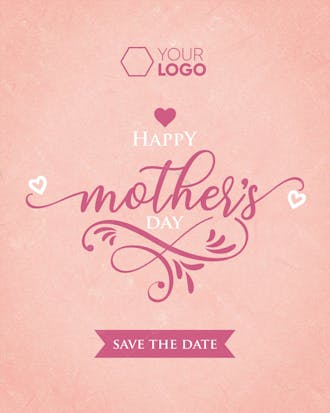 Social media feed happy mother's day save the date