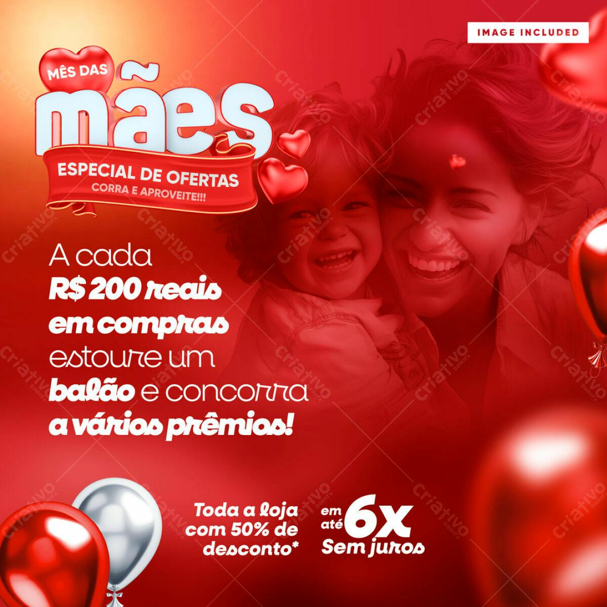 Flyer Dia das Mães com Promoção PSD Editável