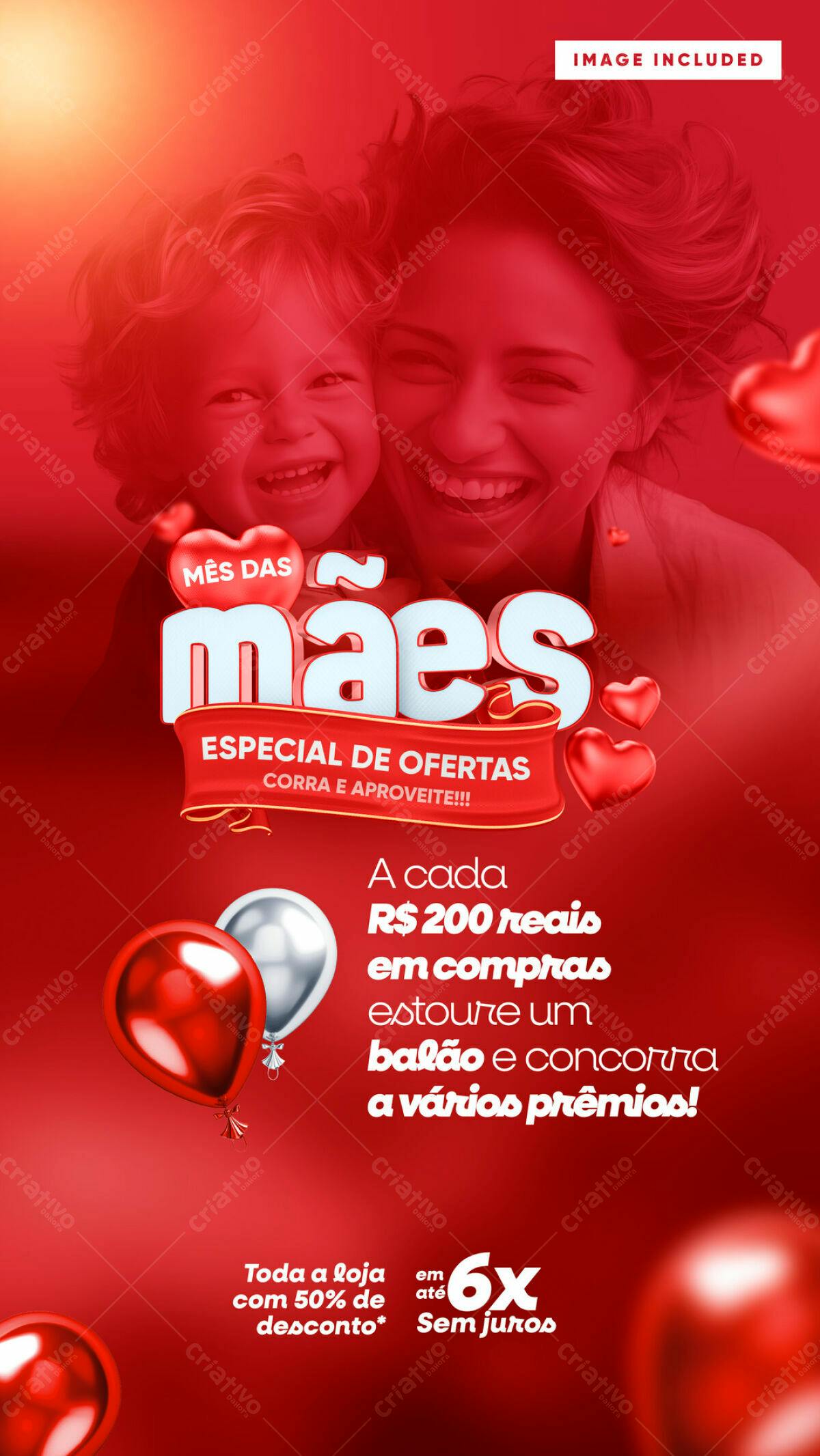 Flyer Dia das Mães com Promoção PSD Editável