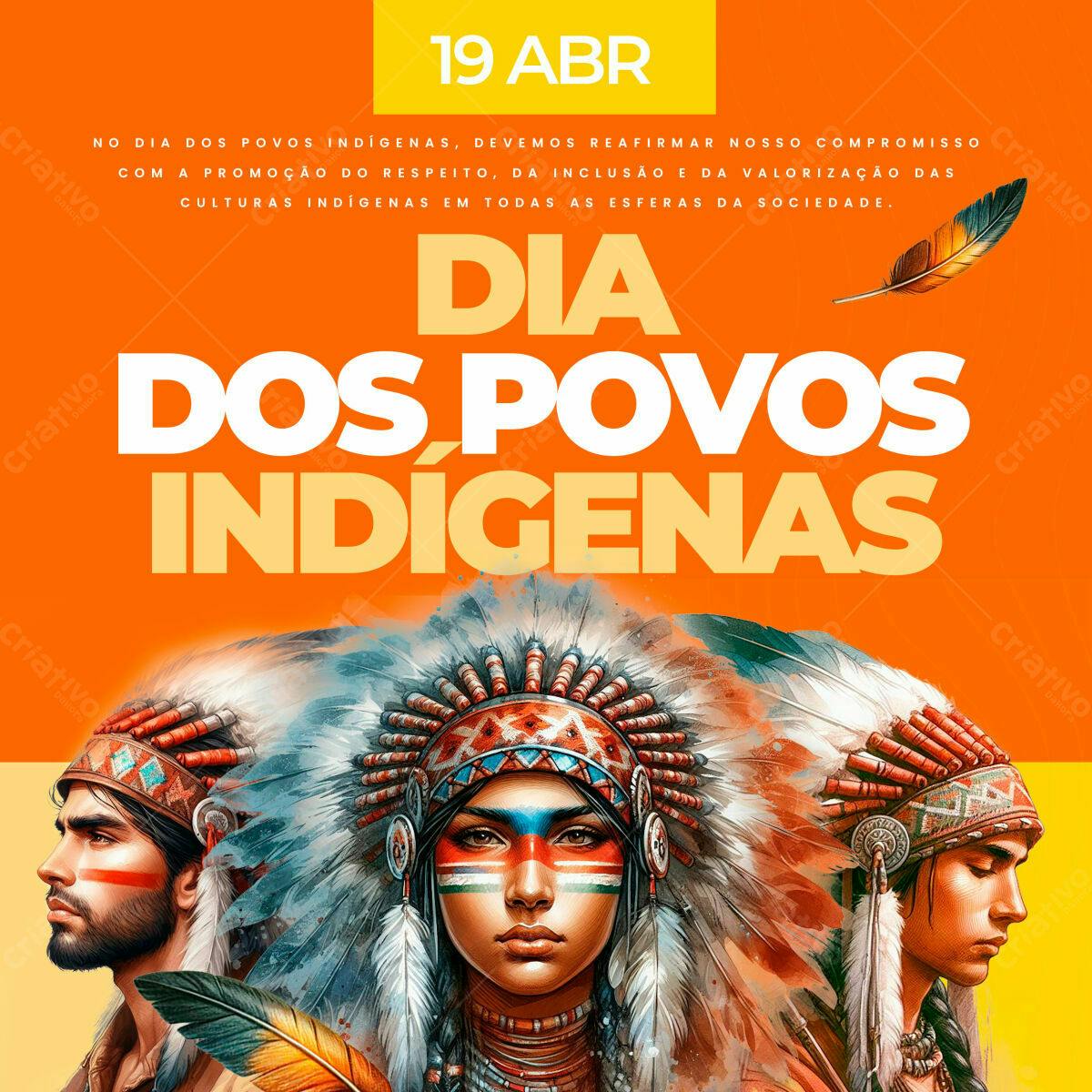 Flyer Dia dos Povos Indígenas PSD Editável