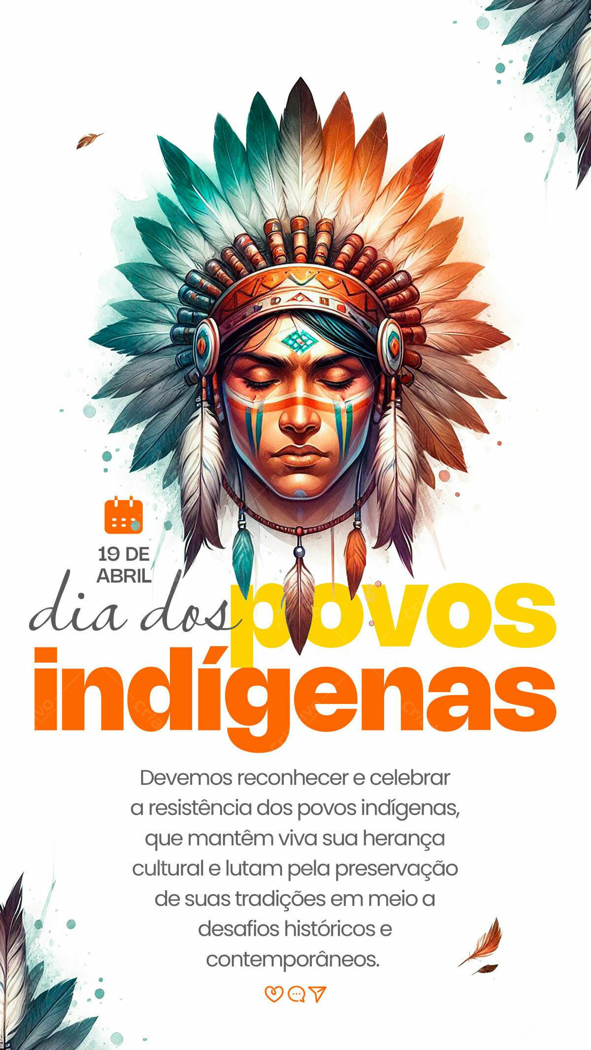Flyer Dia dos Povos Indígenas PSD Editável