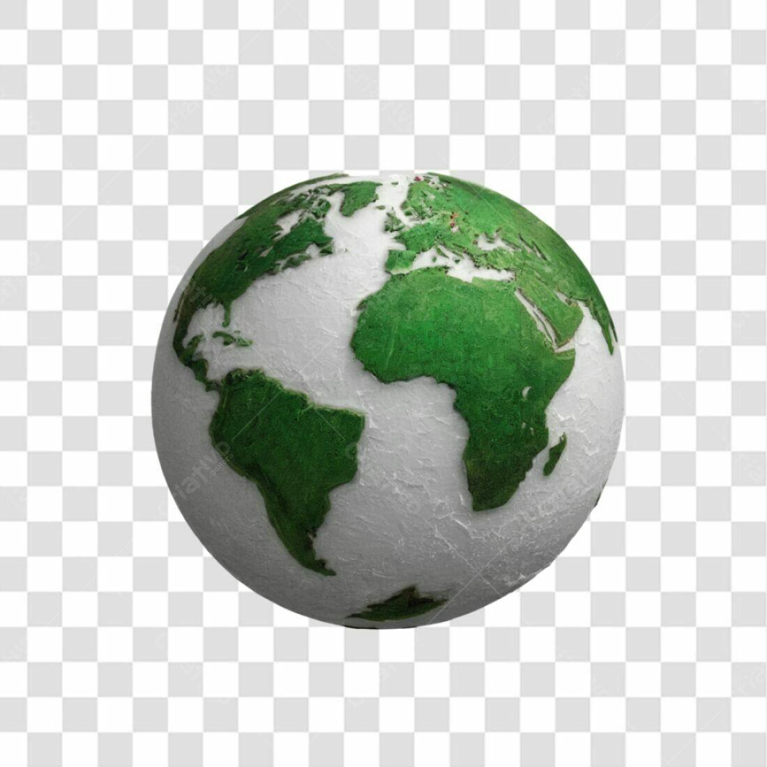 Icone Planeta Terra Verde PNG com fundo transparente