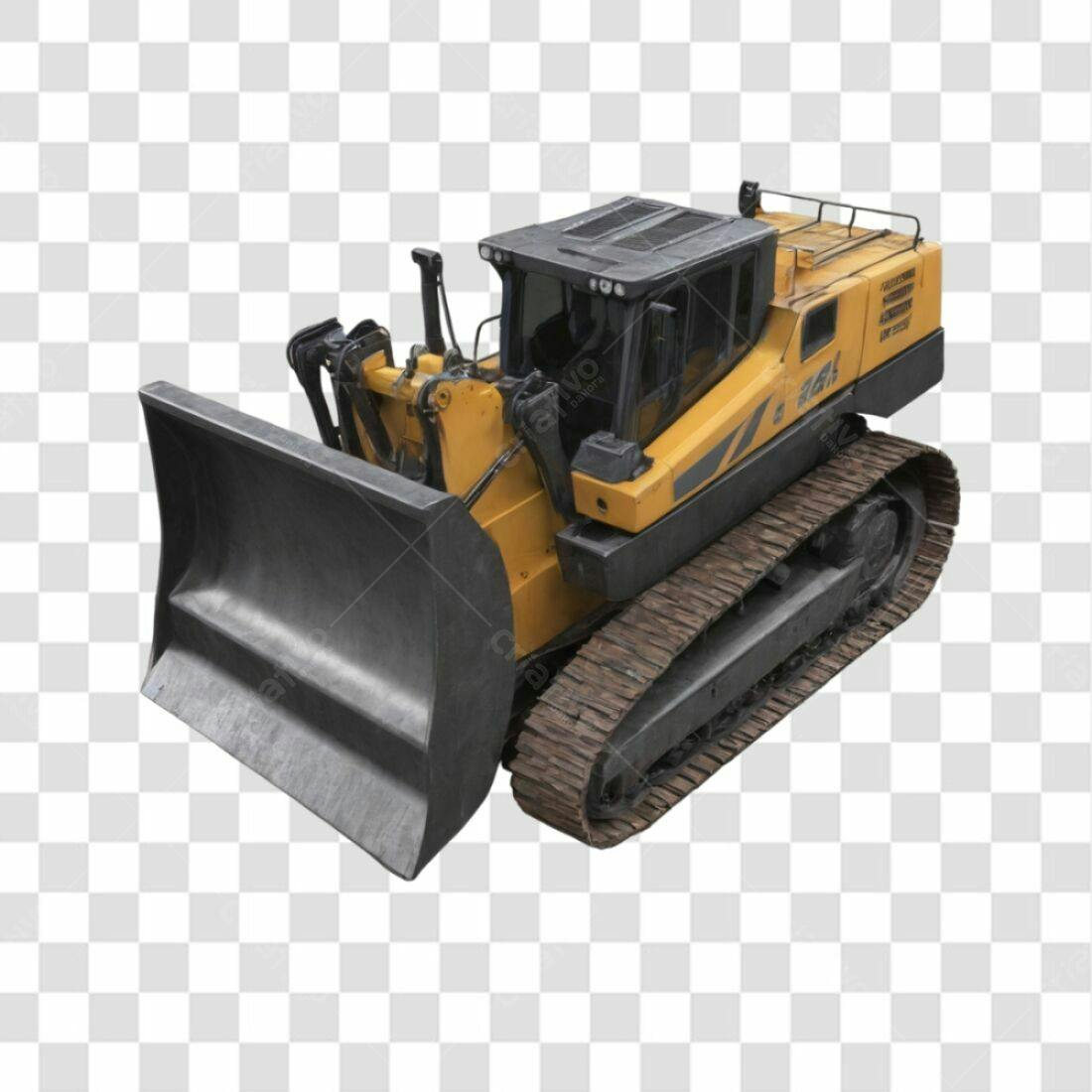 Icone de Bulldozer Amarelo PNG com fundo transparente
