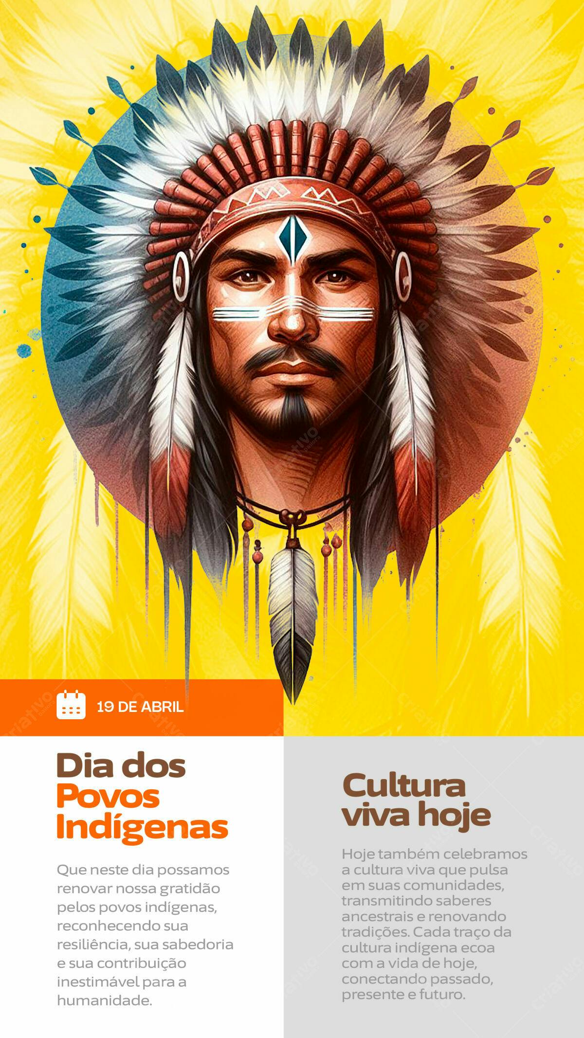 Flyer Dia dos Povos Indígenas PSD Editável