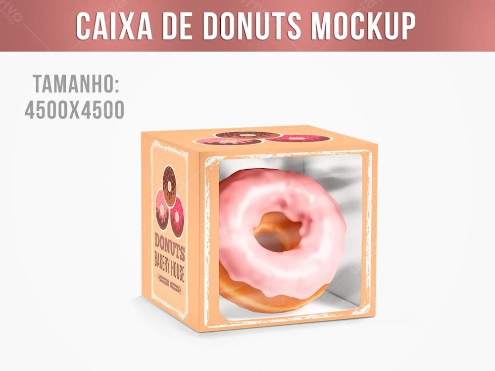 Embalagem ou caixa de Donuts Mockup 