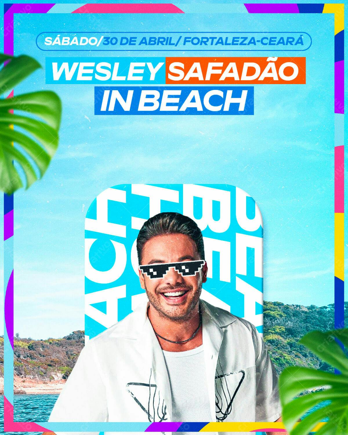 Flyer Wesley Safadão In Beach PSD Editável