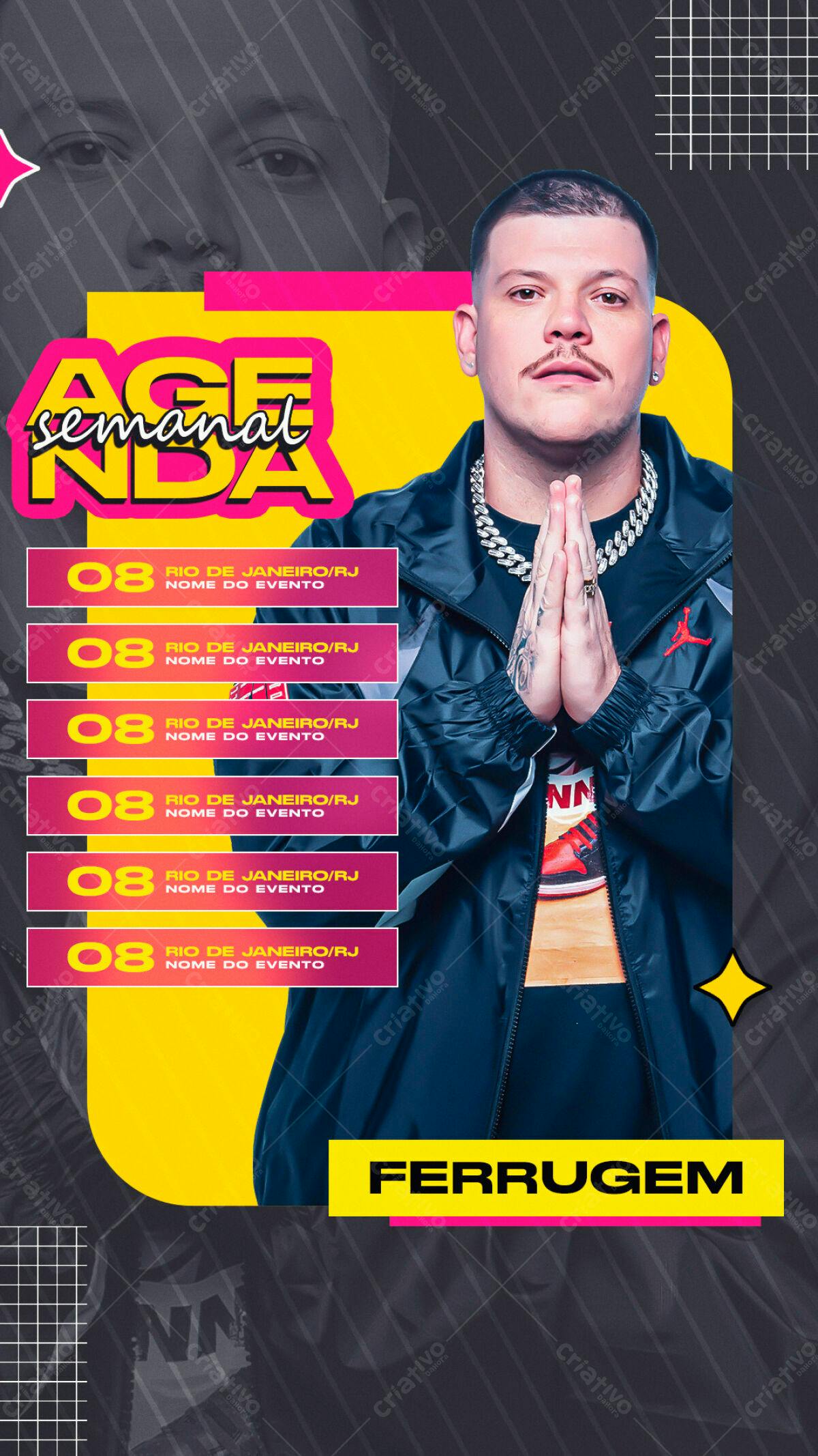 Flyer para Show do Ferrugem PSD Editável