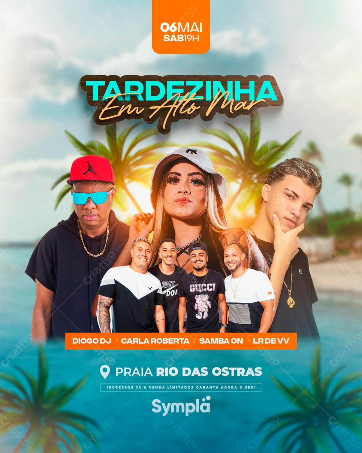 Flyer Festa de Verão em Alto Mar PSD Editável