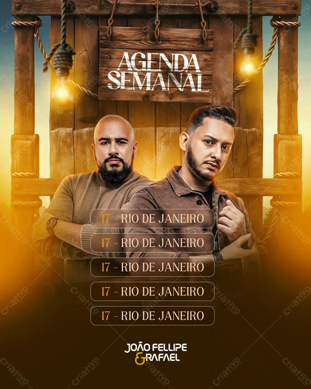 Agenda Semanal Joao Felipe &#38; Rafael