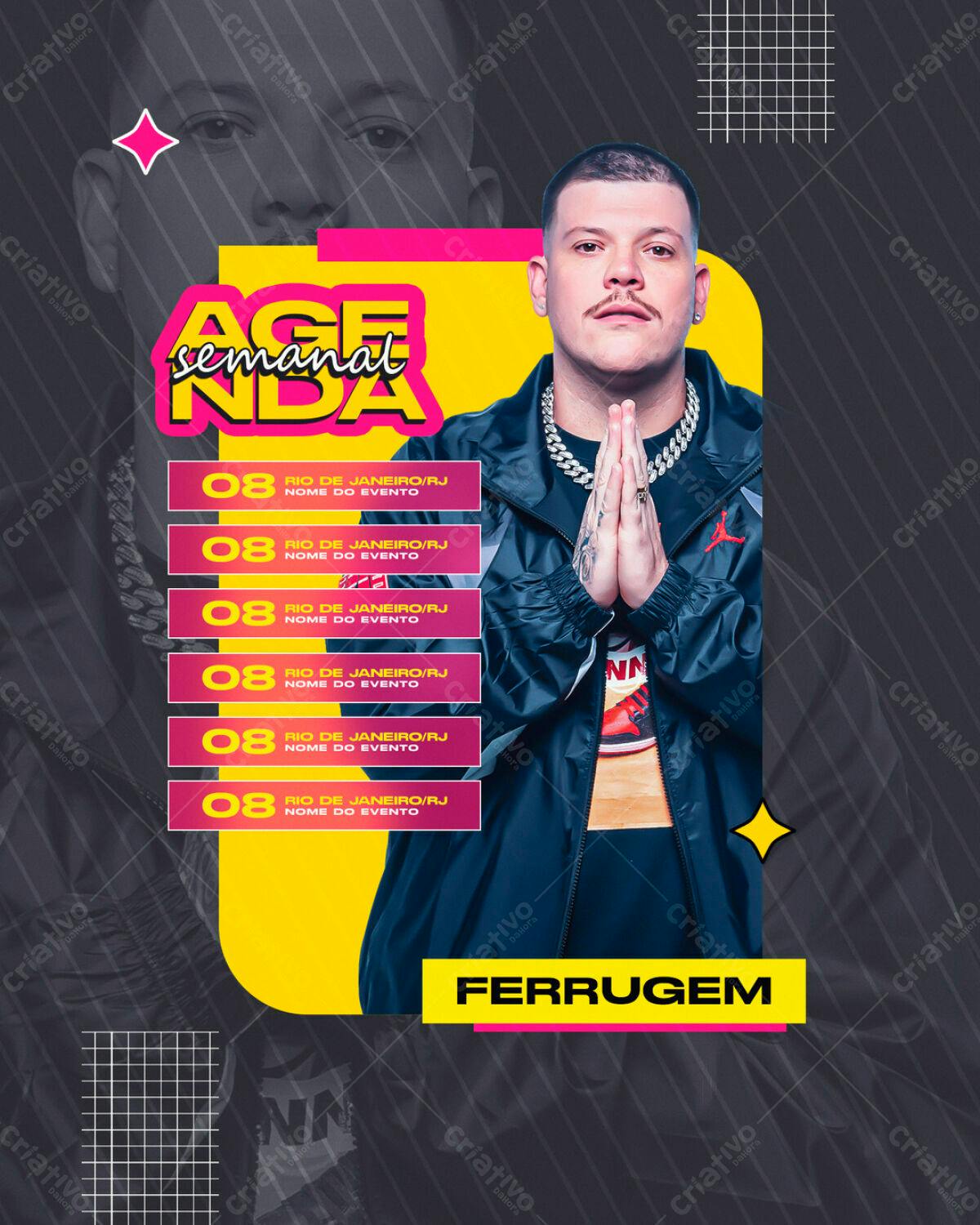 Flyer para Evento com Ferrugem PSD Editável