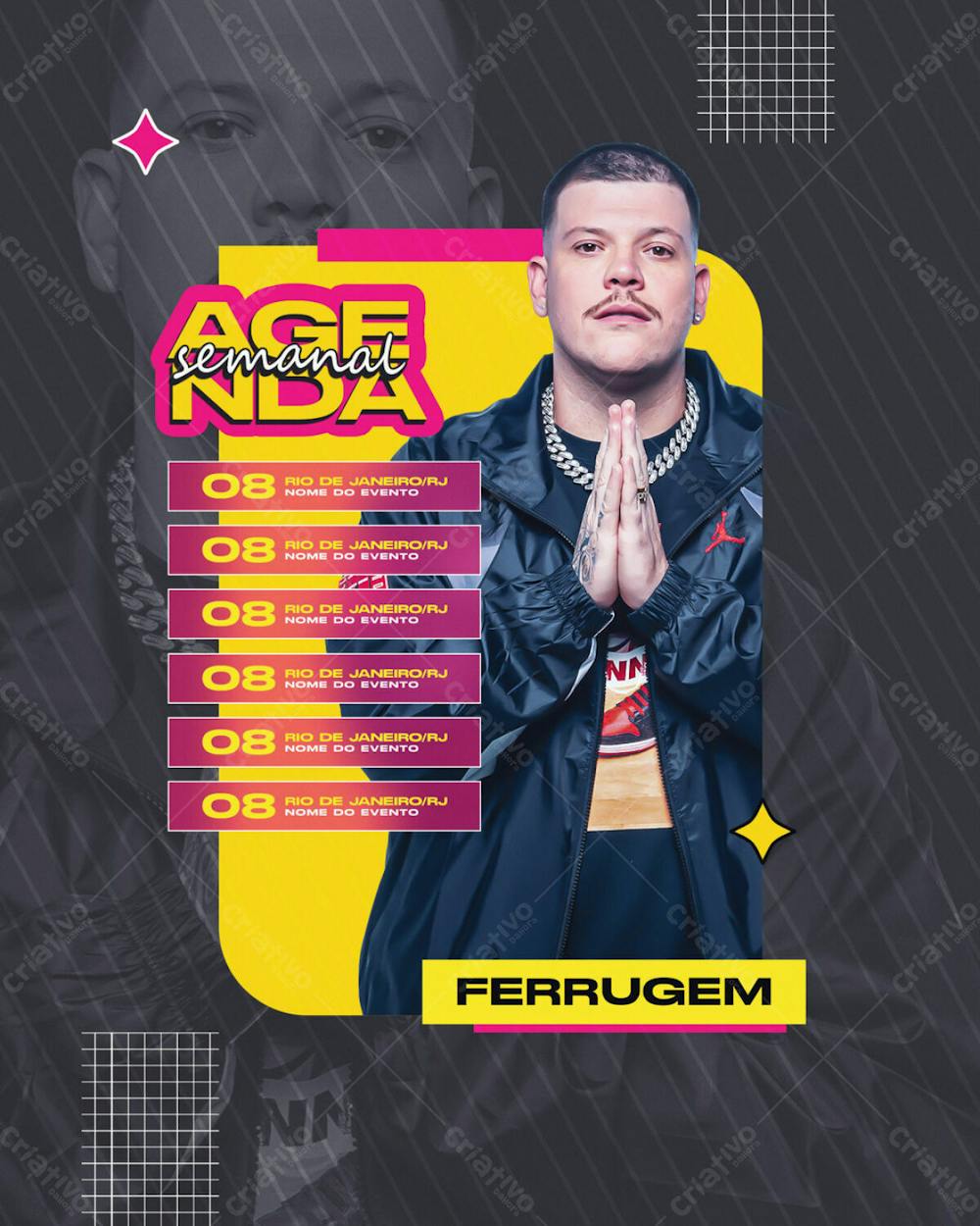 Flyer Agenda Semanal Ferrugem