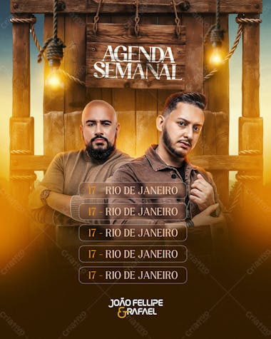 Flyer evento agenda semanal joao felipe & rafael