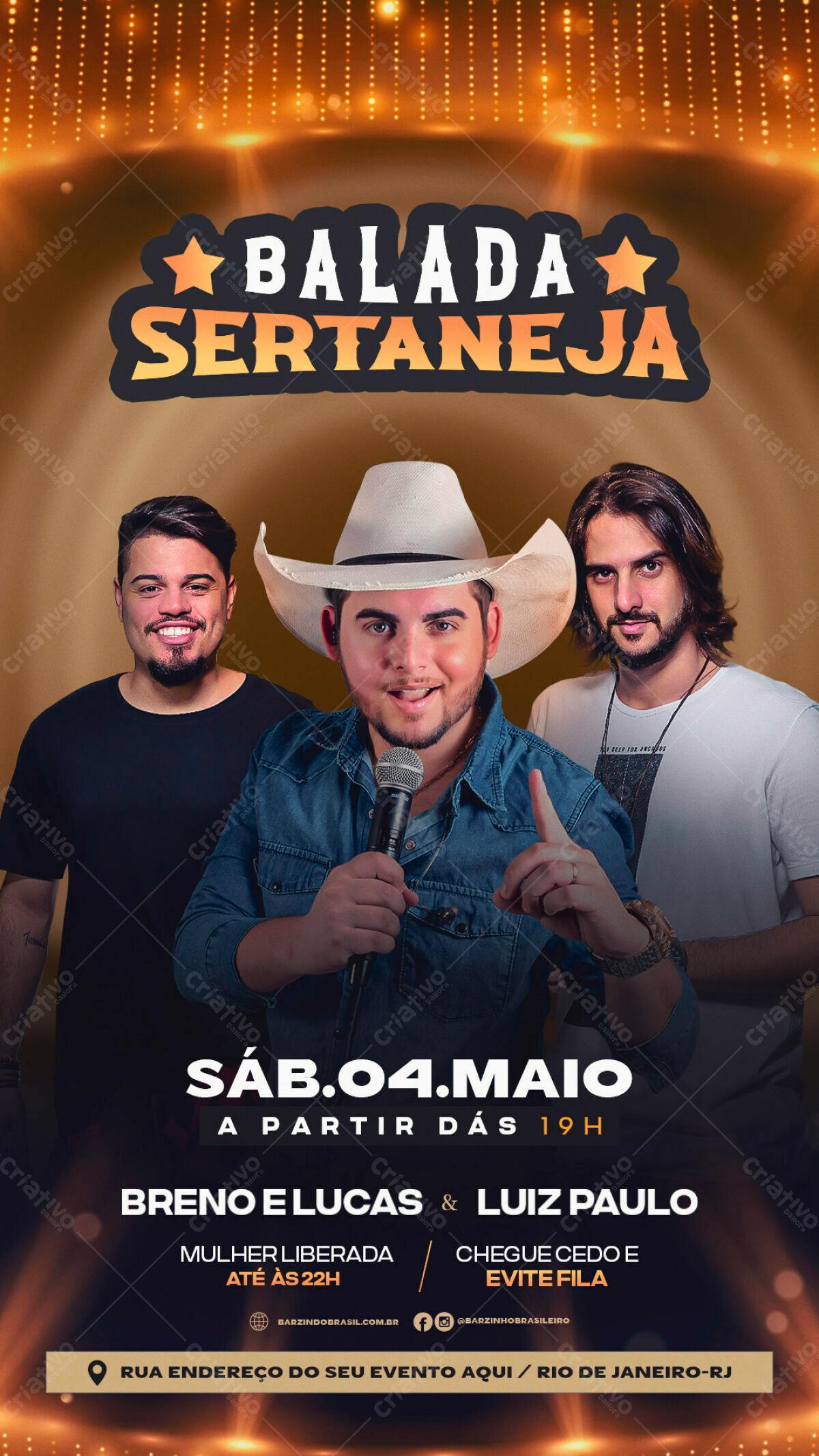 Flyer Balada Sertaneja PSD Editável