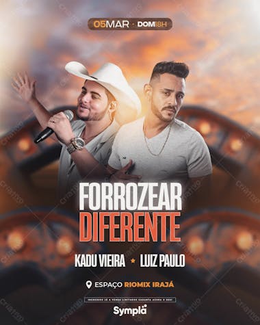 Flyer evento forrozear diferente