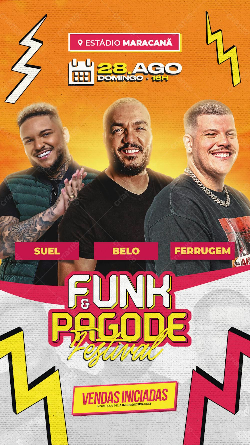 Flyer Evento Funk &#38; Pagode Festival Story