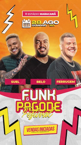 Flyer evento funk & pagode festival story