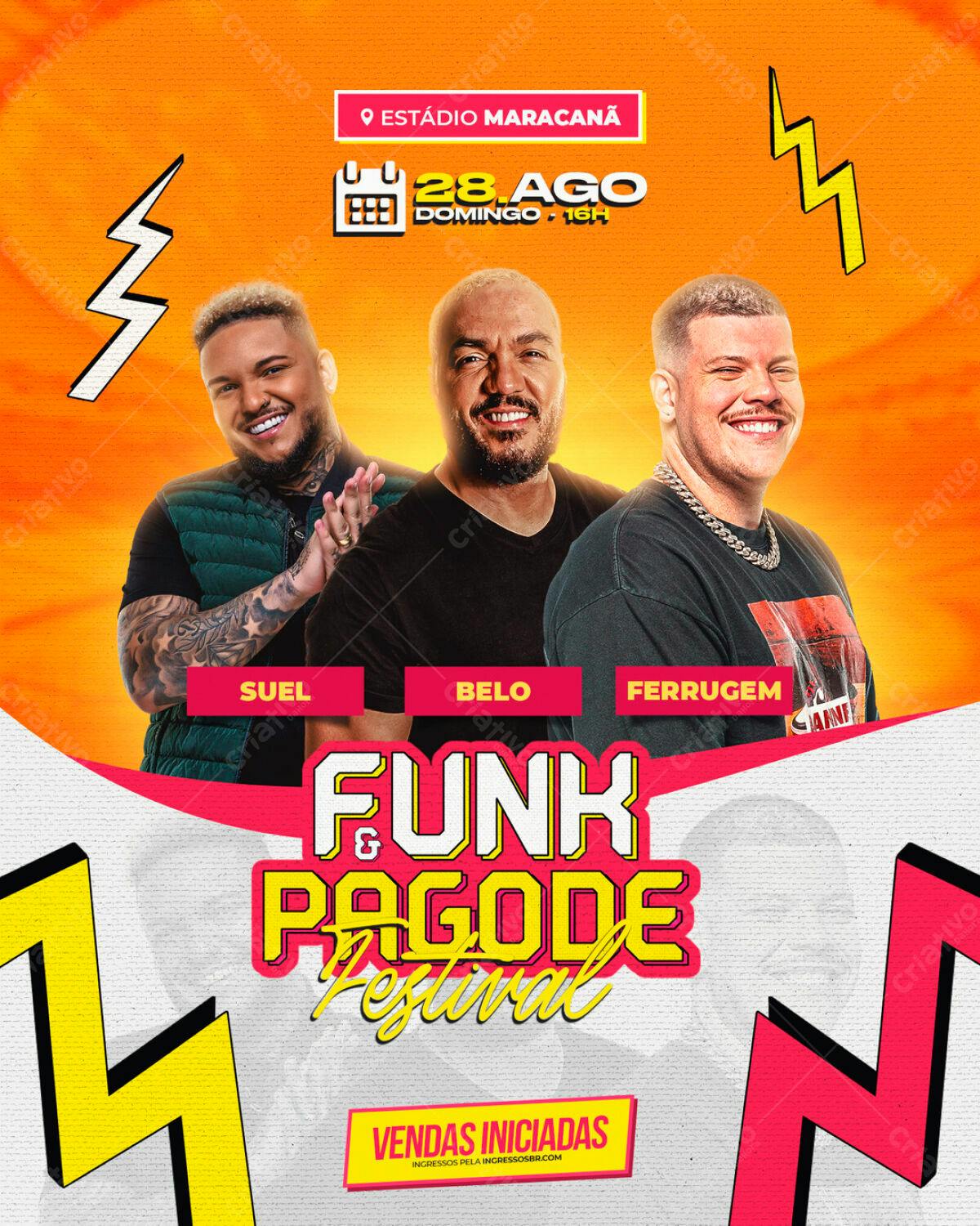 Flyer Funk e Pagode Festival PSD Editável