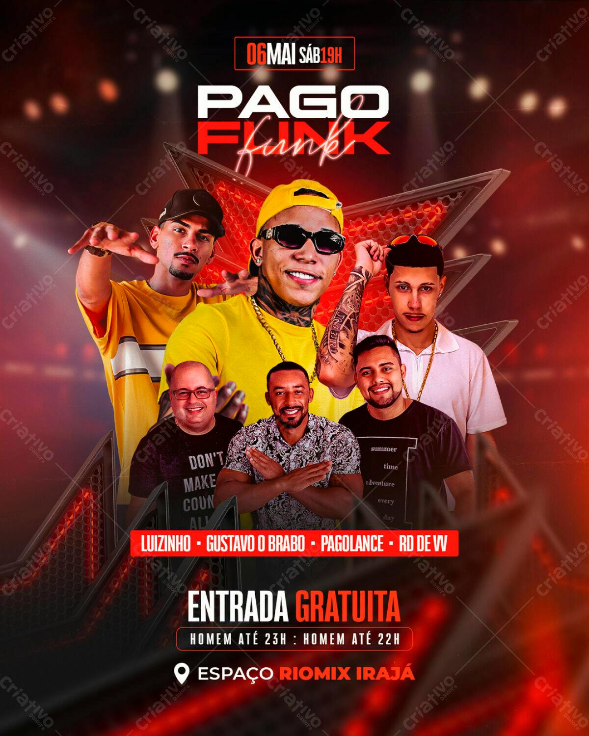Flyer para Festa Pago Funk PSD Editável