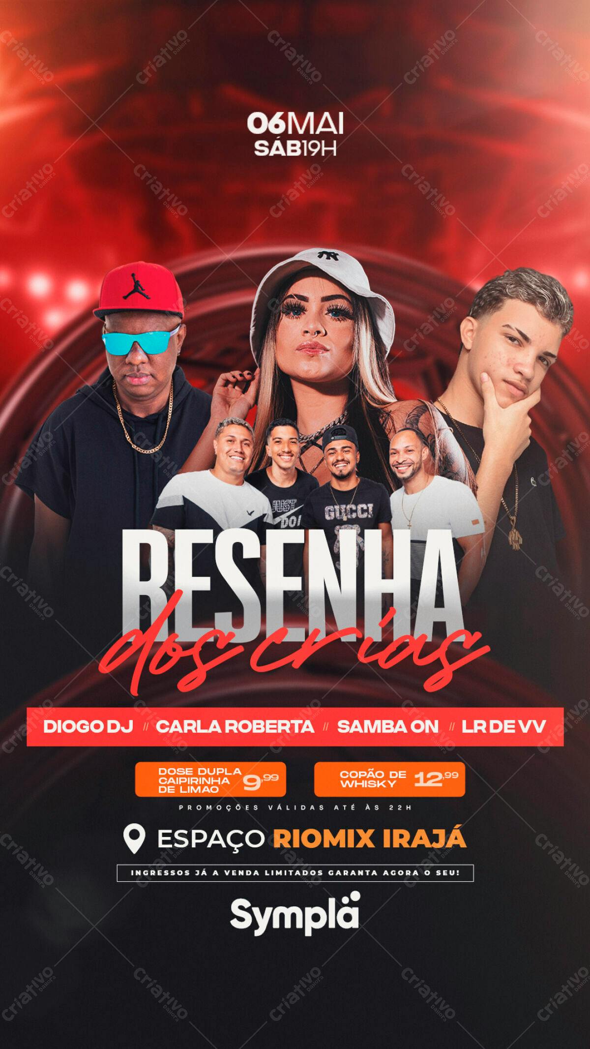 Flyer Resenha dos Crias - Evento Musical PSD Editável